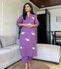Handmade Cotton Kurta Set with Blue Elephant Embroidery – Casual & Office Wear for Women (BLACKLUXE CRAFTS) - BLACKLUXECRAFTS