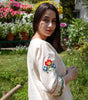 Cream Cotton Embroidered Kurta Set – Handcrafted Floral Ethnic Wear for Women with Pants
 (BLACKLUXE CRAFTS) - BLACKLUXECRAFTS
