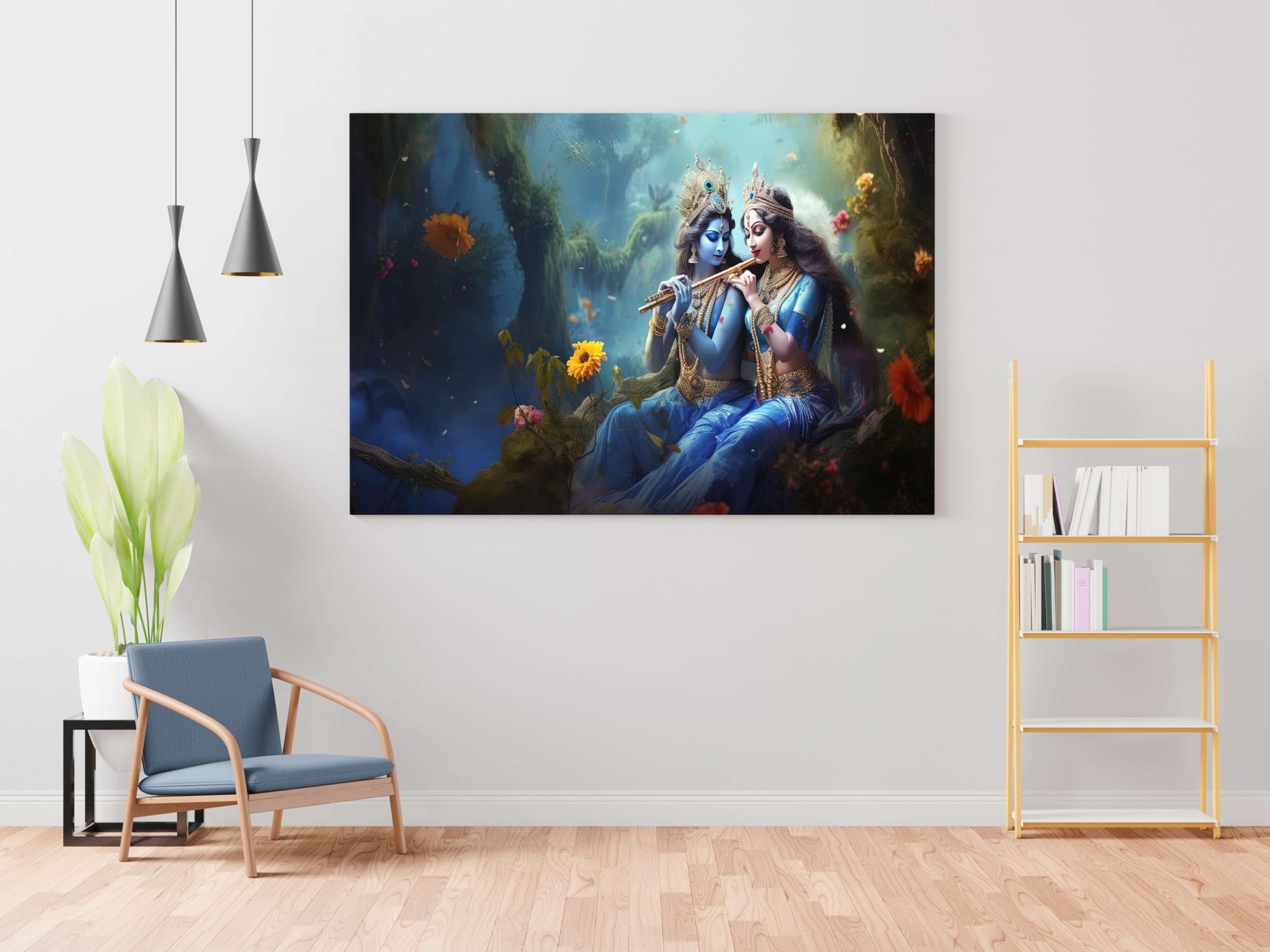 BLACKLUXE LIFESTYLE LTD Radha Krishna Paintings For Wall Decoration With Frame Canvas Painting For Living Room Bedroom Home Office & Hotels - BLACKLUXECRAFTS