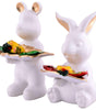 Handmade Resin Animal Candy Holder Set – White Bunny & Bear Decorative Snack Tray | Unique Home Decor & Tabletop Gift from India (BLACKLUXE CRAFTS) - BLACKLUXECRAFTS