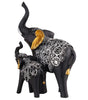 Handmade Black & Gold Elephant Statue – Resin Mother & Baby Elephant Figurine for Good Luck and Home Décor (Set Of 2) (BLACKLUXE CRAFTS) - BLACKLUXECRAFTS