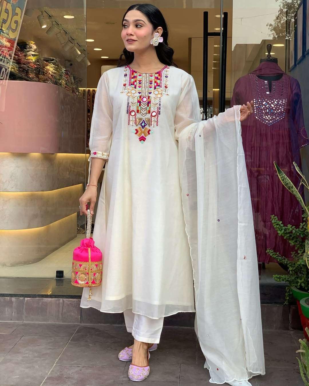 Mirror Work Kurta Set with Dupatta – Elegant Indian Ethnic Wear for Women (BLACKLUXE CRAFTS) - BLACKLUXECRAFTS