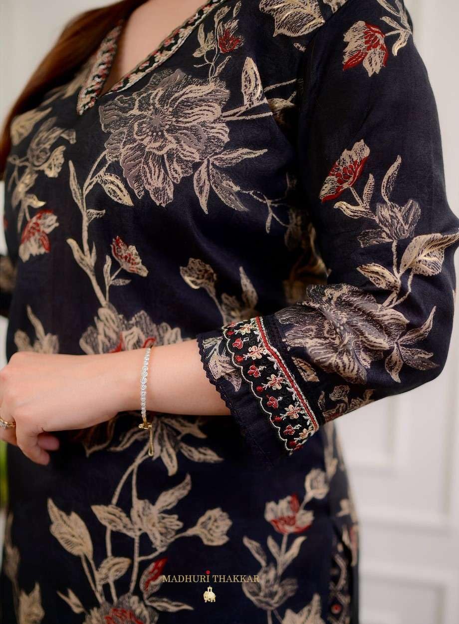 Black Floral Printed Kurta Set with Dupatta – Women’s Ethnic Suit for Festive & Casual Wear (BLACKLUXE CRAFTS) - BLACKLUXECRAFTS