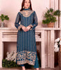 Teal Blue Straight Suit with Heavy Golden Embroidery & Dupatta | Designer Indian Pakistani Party Wear Dress for Women (BLACKLUXE CRAFTS) - BLACKLUXECRAFTS
