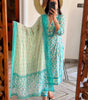 Teal Blue Printed Cotton Kurta Set with Dupatta – Indian Ethnic Suit for Women, Festive & Party Wear Outfit (BLACKLUXE CRAFTS) - BLACKLUXECRAFTS