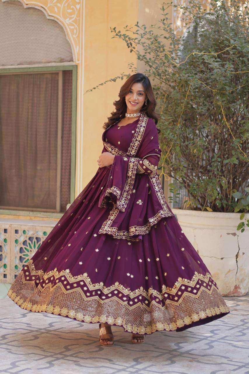 Embroidered Anarkali Set with Dupatta – Designer Indian Wedding & Festive Wear Outfit for Women (BLACKLUXE CRAFTS) - BLACKLUXECRAFTS