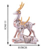 Silver Reindeer Couple Figurines with Golden Antlers – Modern Resin Deer Statues for Home Décor & Gifting (BLACKLUXE CRAFTS) - BLACKLUXECRAFTS