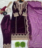 Maroon Velvet Straight Suit with Heavy Golden Embroidery & Net Dupatta | Party & Wedding Wear (BLACKLUXE CRAFTS) - BLACKLUXECRAFTS