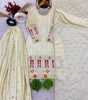 Women's Chinon Silk Embroidered Kurti With Sharara & Dupatta Set with Lace Border (BLACKLUXE CRAFTS) - BLACKLUXECRAFTS