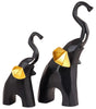 Modern Black & Gold Elephant Figurine Set – Handmade Resin Elephant Statues for Good Luck, Feng Shui & Home Décor (Set Of 2) (BLACKLUXE CRAFTS) - BLACKLUXECRAFTS