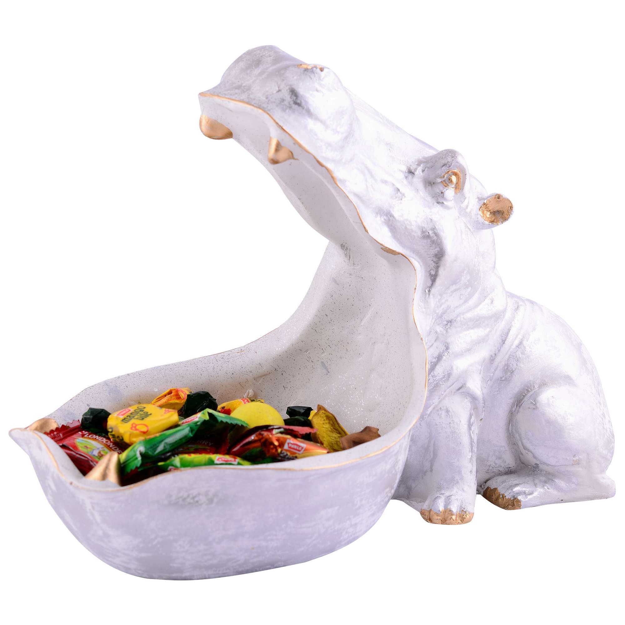 Handcrafted Hippo Candy Bowl – Unique Resin Animal Snack Holder for Home & Office Décor (BLACKLUXE CRAFTS) - BLACKLUXECRAFTS