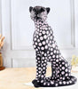 Handmade Black Panther Figurine with White Polka Dots – Modern Resin Leopard Statue for Luxury Home Décor (BLACKLUXE CRAFTS) - BLACKLUXECRAFTS