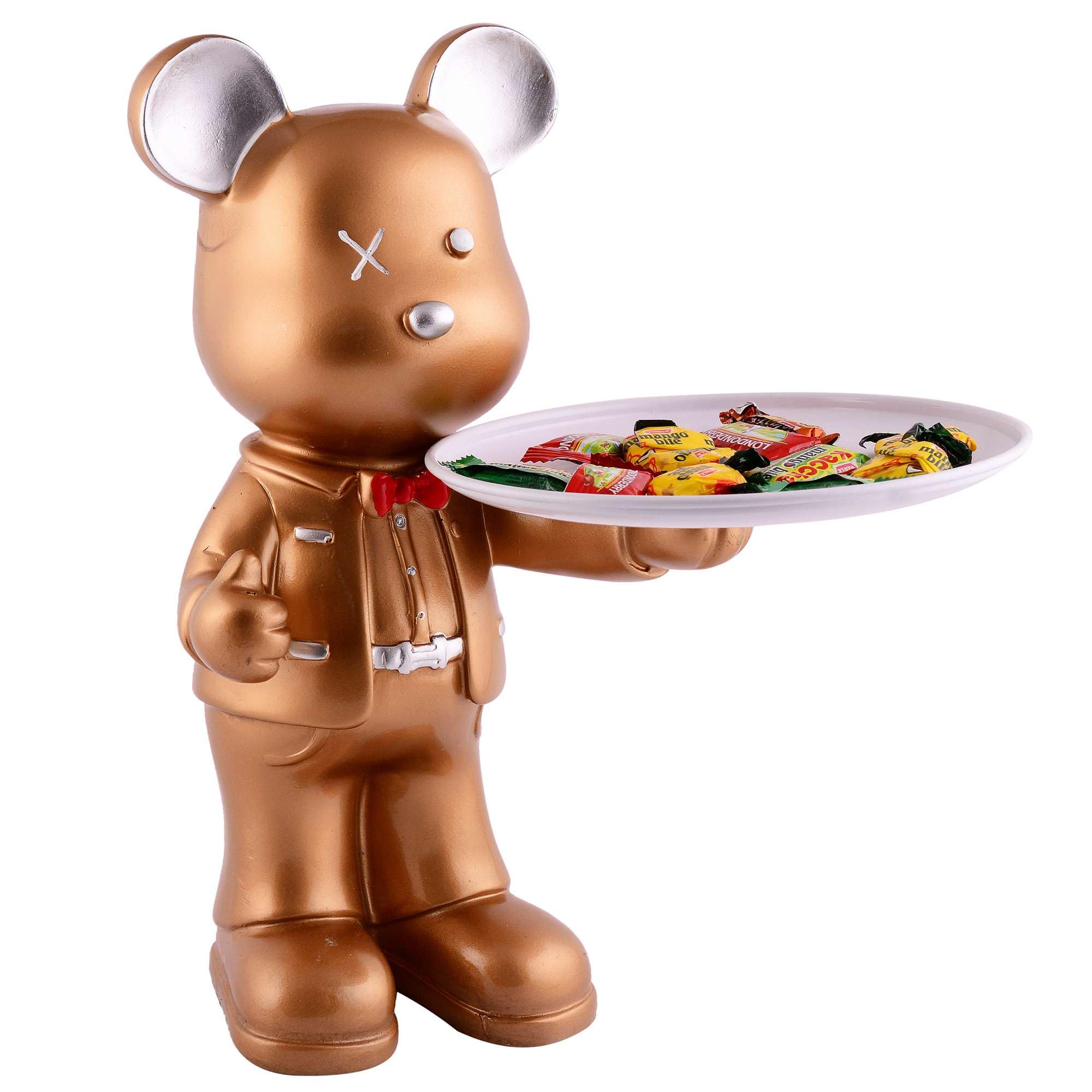 Handmade Resin Bear Candy Tray – Golden Decorative Animal Snack Holder | Modern Tabletop Organizer, Unique Home Decor & Gift from India (BLACKLUXE CRAFTS) - BLACKLUXECRAFTS
