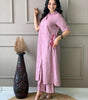 Elegant Black Kurta Set with Pink Embroidery | Women’s Ethnic Outfit (BLACKLUXE CRAFTS) - BLACKLUXECRAFTS