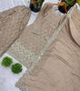 Women's Chinnon Silk Embroidery & Mirror Work Straight Kurti with Sharara & Dupatta Set (BLACKLUXE CRAFTS) - BLACKLUXECRAFTS