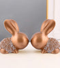 Handmade Golden Bunny Couple Figurines – Luxury Resin Rabbit Statues for Home Décor, Living Room, Office & Gifting (BLACKLUXE CRAFTS) - BLACKLUXECRAFTS