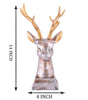 Golden Antler Deer Head Sculpture – Silver Resin Stag Bust Figurine for Home, Office & Luxury Décor (BLACKLUXE CRAFTS) - BLACKLUXECRAFTS