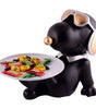 Black Dog Figurine with Tray – Handcrafted Resin Puppy Statue Candy & Snack Holder for Modern Home Décor (BLACKLUXE CRAFTS) - BLACKLUXECRAFTS