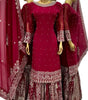 Maroon Sharara Suit with Heavy Silver Embroidery & Dupatta | Bridal & Wedding Wear (BLACKLUXE CRAFTS) - BLACKLUXECRAFTS