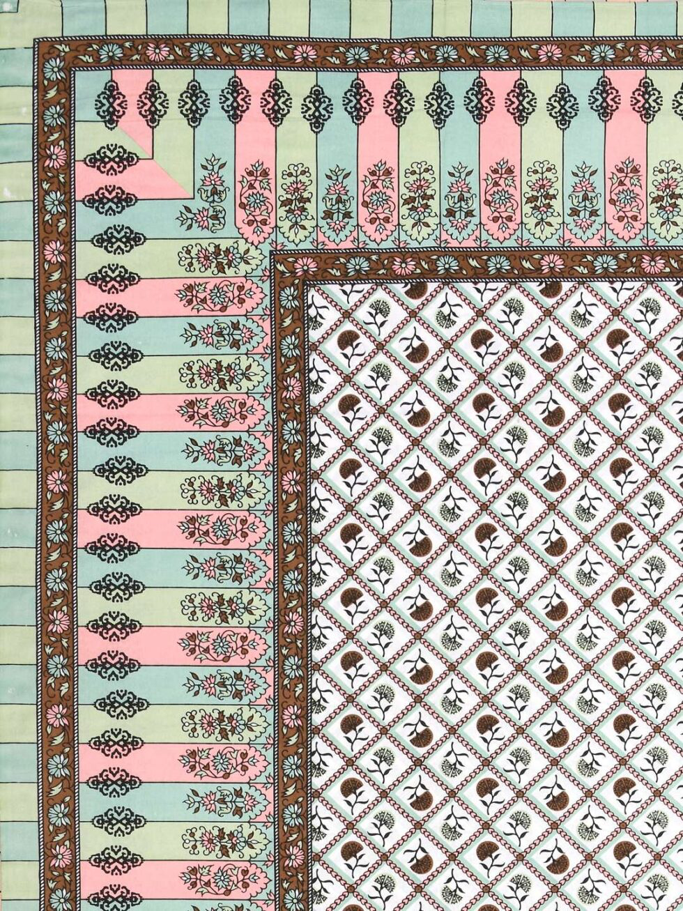 Handmade Cotton Bedsheet with Pillow Covers – Traditional Indian Block Print, Queen Size Bedspread, Soft & Breathable, Made in India (BLACKLUXE CRAFTS) - BLACKLUXECRAFTS