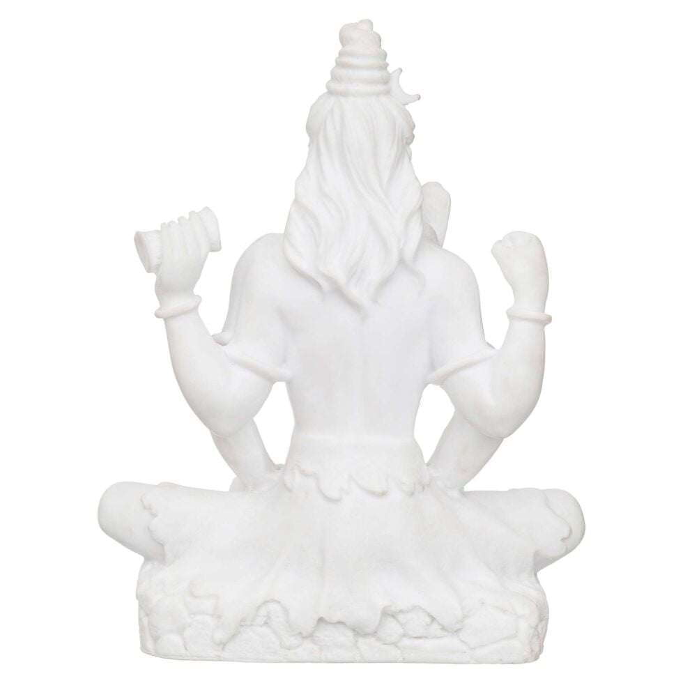 White Lord Shiva Idol | Mahadev Statue for Home Décor & Meditation | Hindu God Figurine (BLACKLUXE CRAFTS) - BLACKLUXECRAFTS