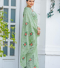 Handmade Pastel Green Floral Embroidered Saree – Pure Georgette Indian Ethnic Wear for Women | Elegant Wedding & Party Outfit from India (BLACKLUXE CRAFTS)