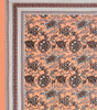 Handmade Peach Floral Cotton Bedsheet with Pillow Covers – Indian Block Print King Size Bedspread (BLACKLUXE CRAFTS) - BLACKLUXECRAFTS