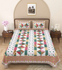 Handmade Cotton Patchwork Bedsheet with Pillow Covers | Indian Ethnic Quilted Design | King Size Bedspread for Global Home Décor (BLACKLUXE CRAFTS) - BLACKLUXECRAFTS