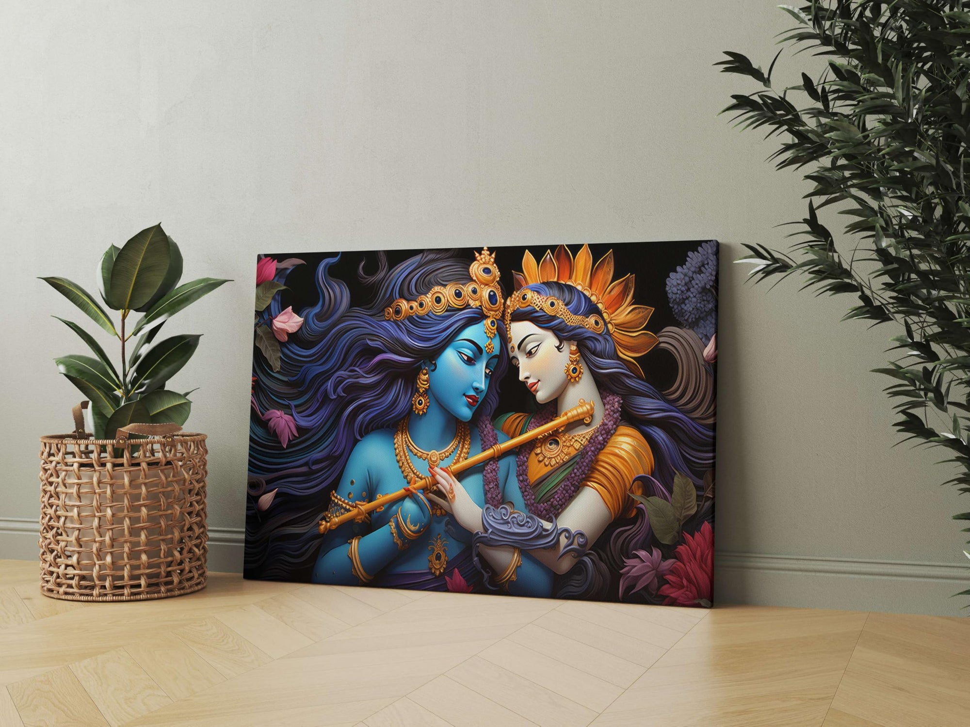 BLACKLUXE LIFESTYLE LTD Radha Krishna Paintings For Wall Decoration With Frame Canvas Painting For Living Room Bedroom Home Office & Hotels - BLACKLUXECRAFTS