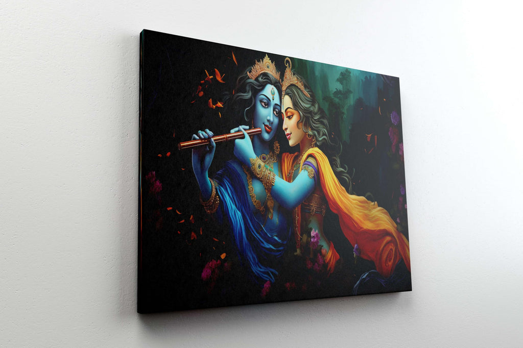 BLACKLUXE LIFESTYLE LTD Radha Krishna Paintings For Wall Decoration With Frame Canvas Painting For Living Room Bedroom Home Office & Hotels - BLACKLUXECRAFTS
