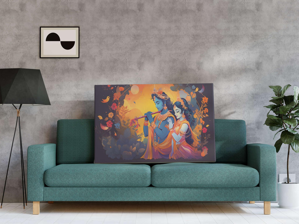 BLACKLUXE LIFESTYLE LTD Radha Krishna Paintings For Wall Decoration With Frame Canvas Painting For Living Room Bedroom Home Office & Hotels - BLACKLUXECRAFTS