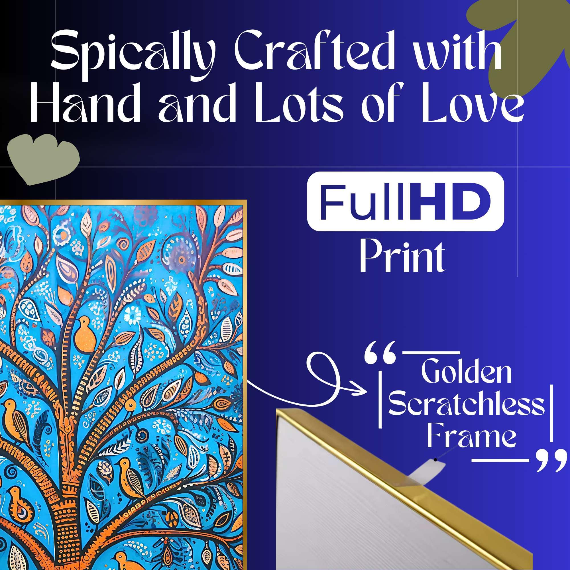 Set of Four Wall Paintings for Wall Decoration Golden Framed Wall Paintings for Living Room & Bedroom Wall Art for Home Decoration & Office Wall Décor (BLACKLUXE CRAFTS) - BLACKLUXECRAFTS