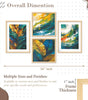 Abstract Leaf & Ocean Wall Art Set – Modern Nature Canvas Prints in Blue, Green & Gold | Luxury Home Décor for Living Room, Bedroom & Office | Handmade in India ( 36X24 Inches ) (BLACKLUXE CRAFTS) - BLACKLUXECRAFTS