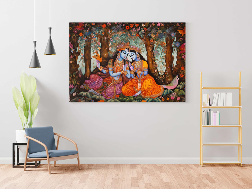 BLACKLUXE LIFESTYLE LTD Radha Krishna Paintings For Wall Decoration With Frame Canvas Painting For Living Room Bedroom Home Office & Hotels - BLACKLUXECRAFTS