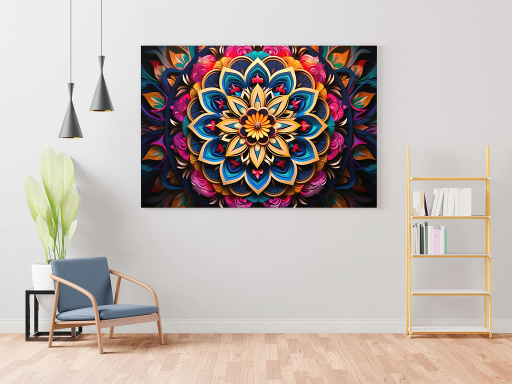 BLACKLUXE LIFESTYLE LTD Mandala Art Painting For Wall Decoration With Frame Canvas Painting For Living Room Bedroom Home Office & Hotels - BLACKLUXECRAFTS