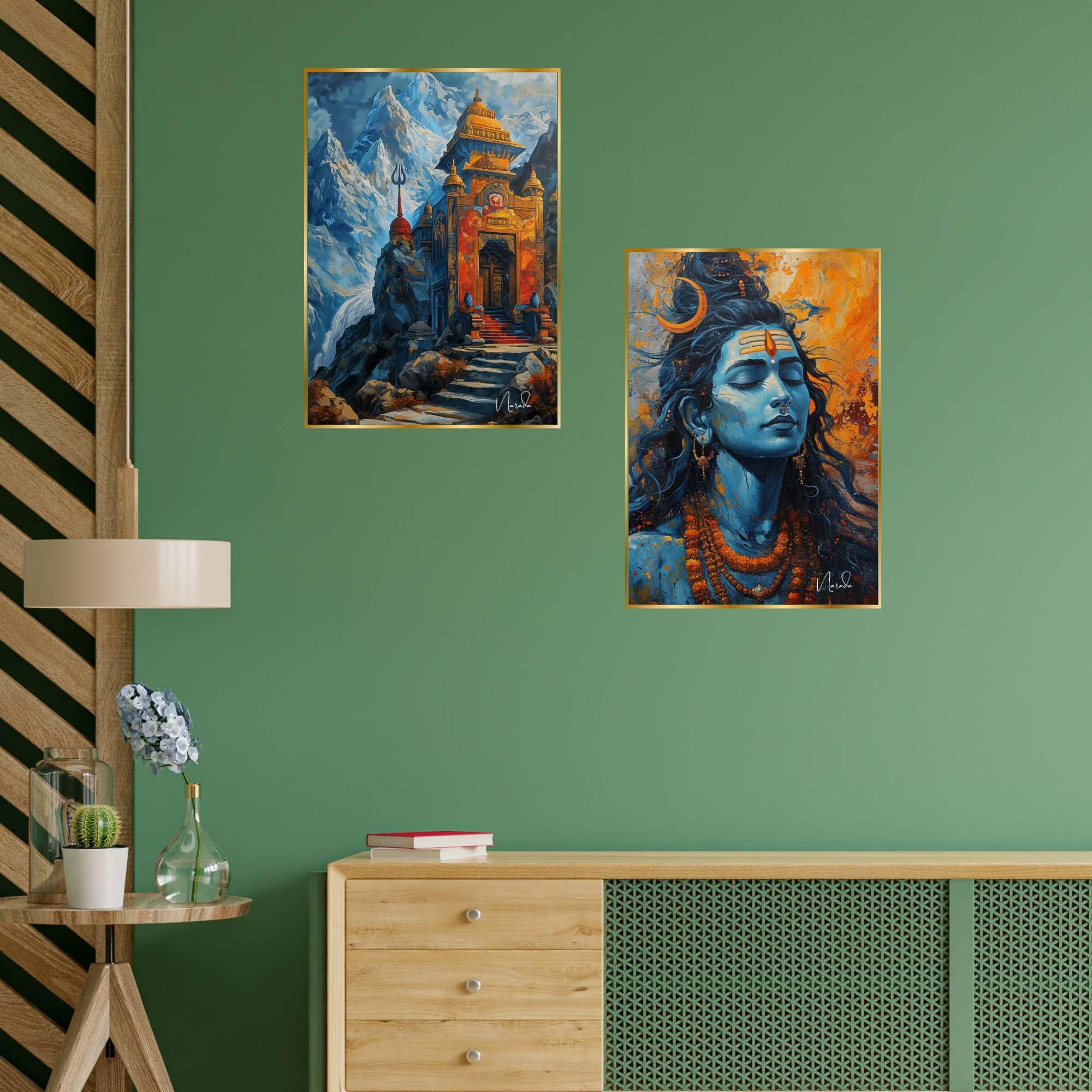 BLACKLUXE LIFESTYLE LTD Set of Two Wall Paintings for Wall Dacoration Golden Framed Wall Paintings for Living Room & Bedroom Wall Art for Home Decoration & Office Wall Décor - BLACKLUXECRAFTS