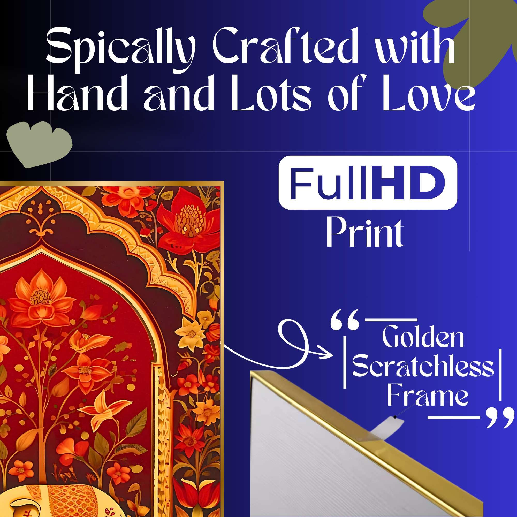 BLACKLUXE LIFESTYLE LTD Set of Six Wall Paintings for Wall Dacoration Golden Framed Wall Paintings for Living Room & Bedroom Wall Art for Home Decoration & Office Wall Décor - BLACKLUXECRAFTS