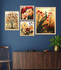 Peacock & Floral Wall Art Set – Traditional Indian Nature-Inspired Canvas Paintings | Elegant Home Decor for Living Room, Bedroom & Office | Handmade in India ( 36X24 Inches ) (BLACKLUXE CRAFTS) - BLACKLUXECRAFTS