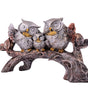 Silver Owl Family Figurine on Tree Branch – Handcrafted Resin Owl Sculpture for Home Décor & Gift (BLACKLUXE CRAFTS) - BLACKLUXECRAFTS