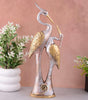 Handmade Crane Couple Resin Sculpture – Luxury Golden Silver Bird Figurine for Home Decor, Living Room & Office Decoration Gift (BLACKLUXE CRAFTS) - BLACKLUXECRAFTS