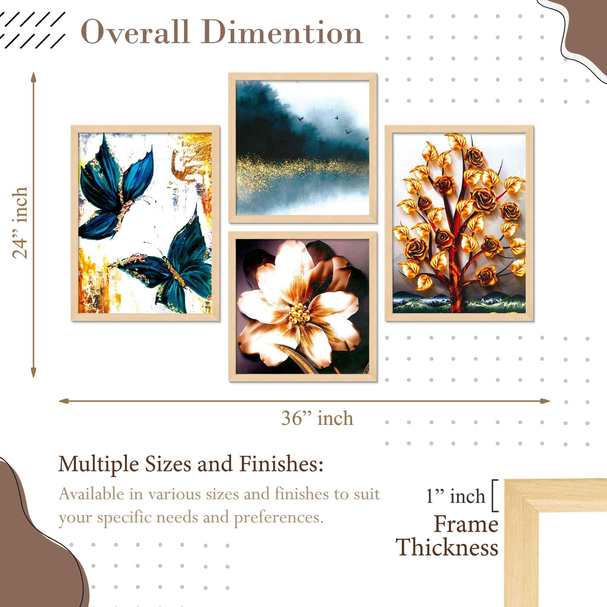 Butterfly & Floral Wall Art Set – Golden Rose Tree, Abstract Flower & Nature Canvas Prints | Modern Home Decor for Living Room, Bedroom & Office
( 36X24 Inches ) (BLACKLUXE CRAFTS) - BLACKLUXECRAFTS