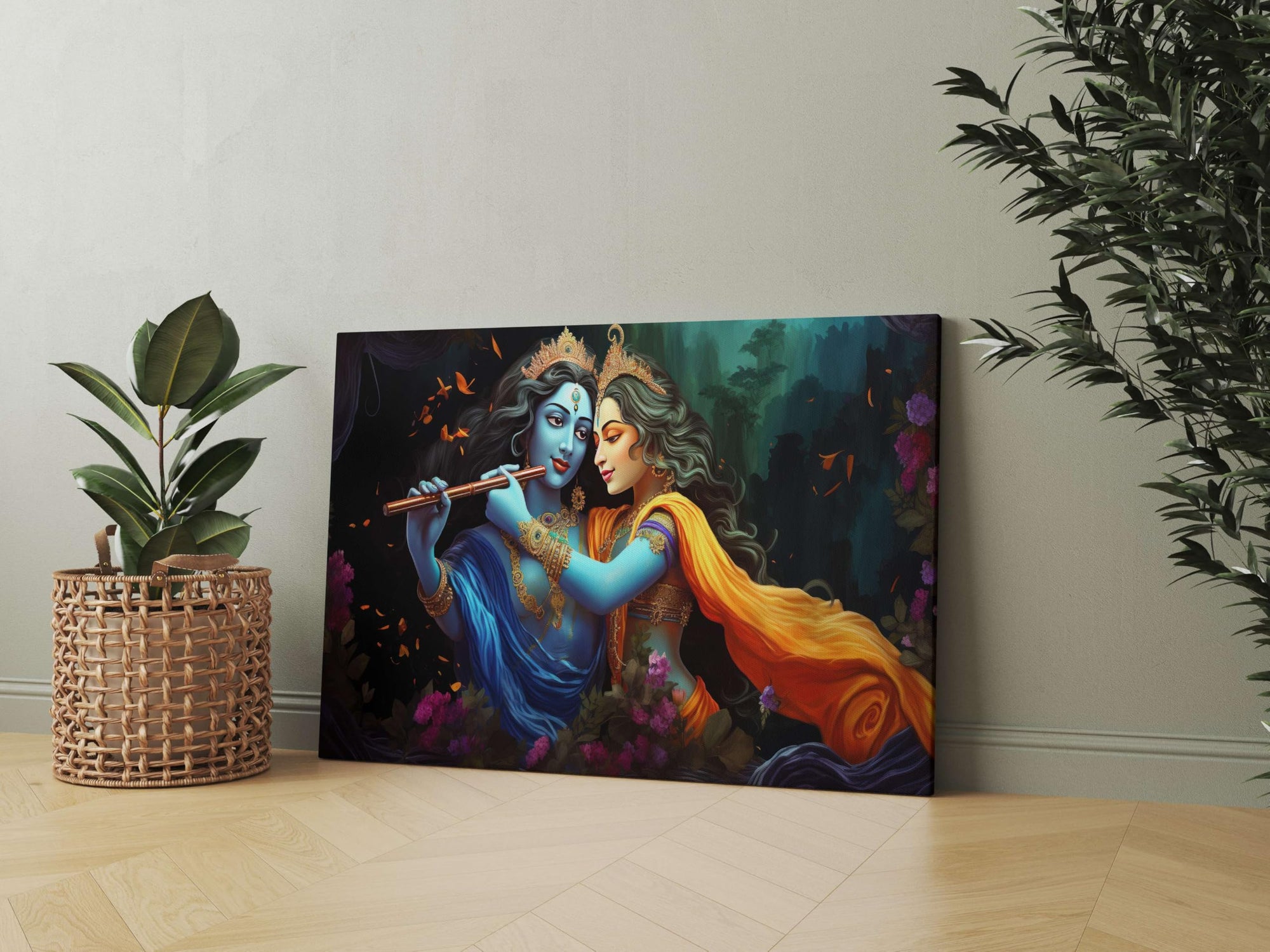 BLACKLUXE LIFESTYLE LTD Radha Krishna Paintings For Wall Decoration With Frame Canvas Painting For Living Room Bedroom Home Office & Hotels - BLACKLUXECRAFTS