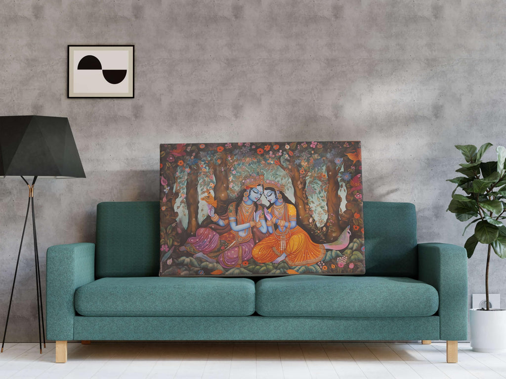 BLACKLUXE LIFESTYLE LTD Radha Krishna Paintings For Wall Decoration With Frame Canvas Painting For Living Room Bedroom Home Office & Hotels - BLACKLUXECRAFTS