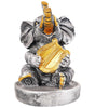 Silver Elephant Harp Figurine – Handcrafted Resin Musician Elephant Statue for Home Décor & Spiritual Gift (BLACKLUXE CRAFTS) - BLACKLUXECRAFTS