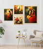 Royal Indian Wall Art Set – Peacock, Floral & Couple Paintings | Traditional Handmade Canvas Prints for Home & Office Decor | Luxury Wall Decoration, Made in India ( 36X24 Inches ) (BLACKLUXE CRAFTS) - BLACKLUXECRAFTS