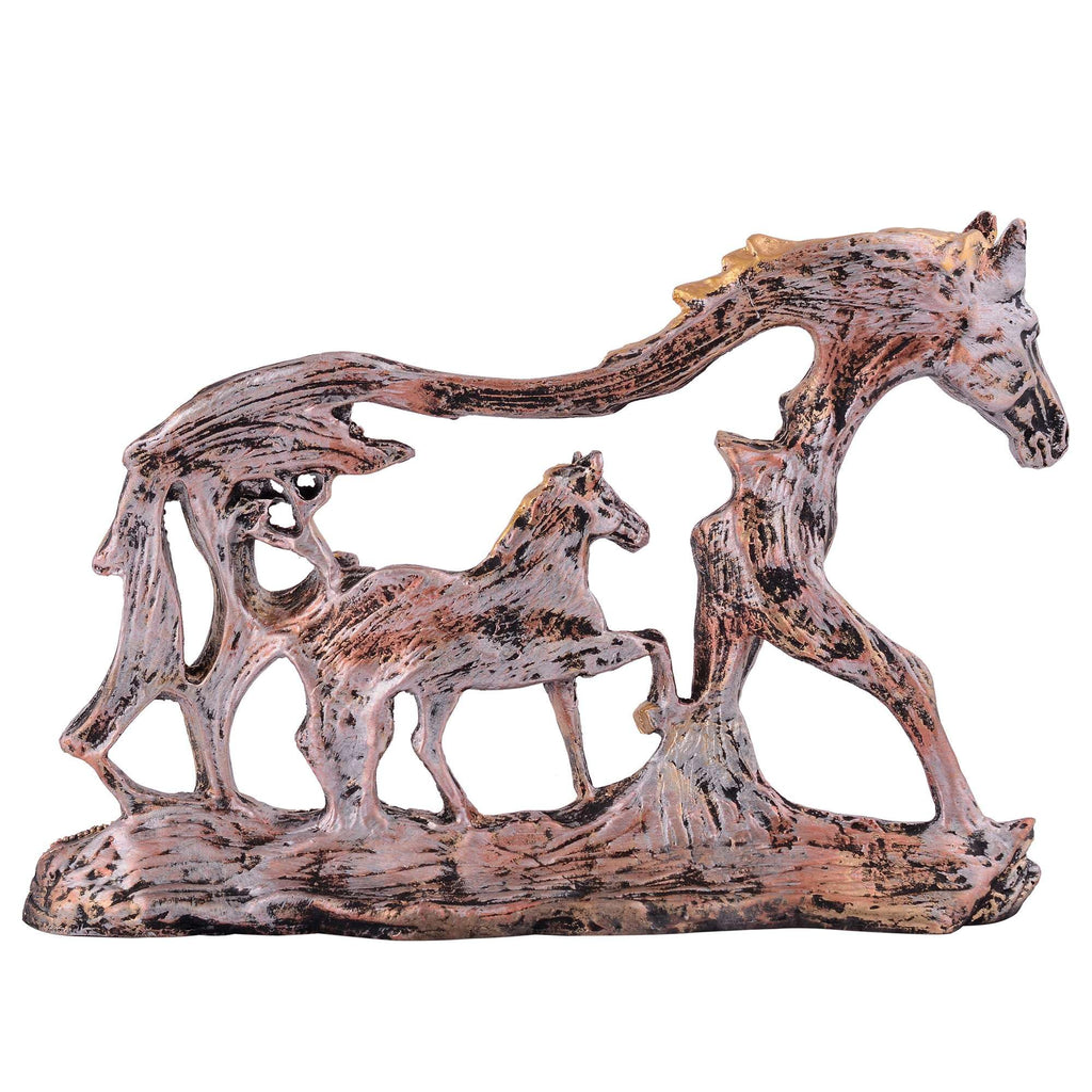 Silver & Gold Horse Family Figurine – Handcrafted Resin Horse Sculpture for Home Décor & Gift (BLACKLUXE CRAFTS) - BLACKLUXECRAFTS