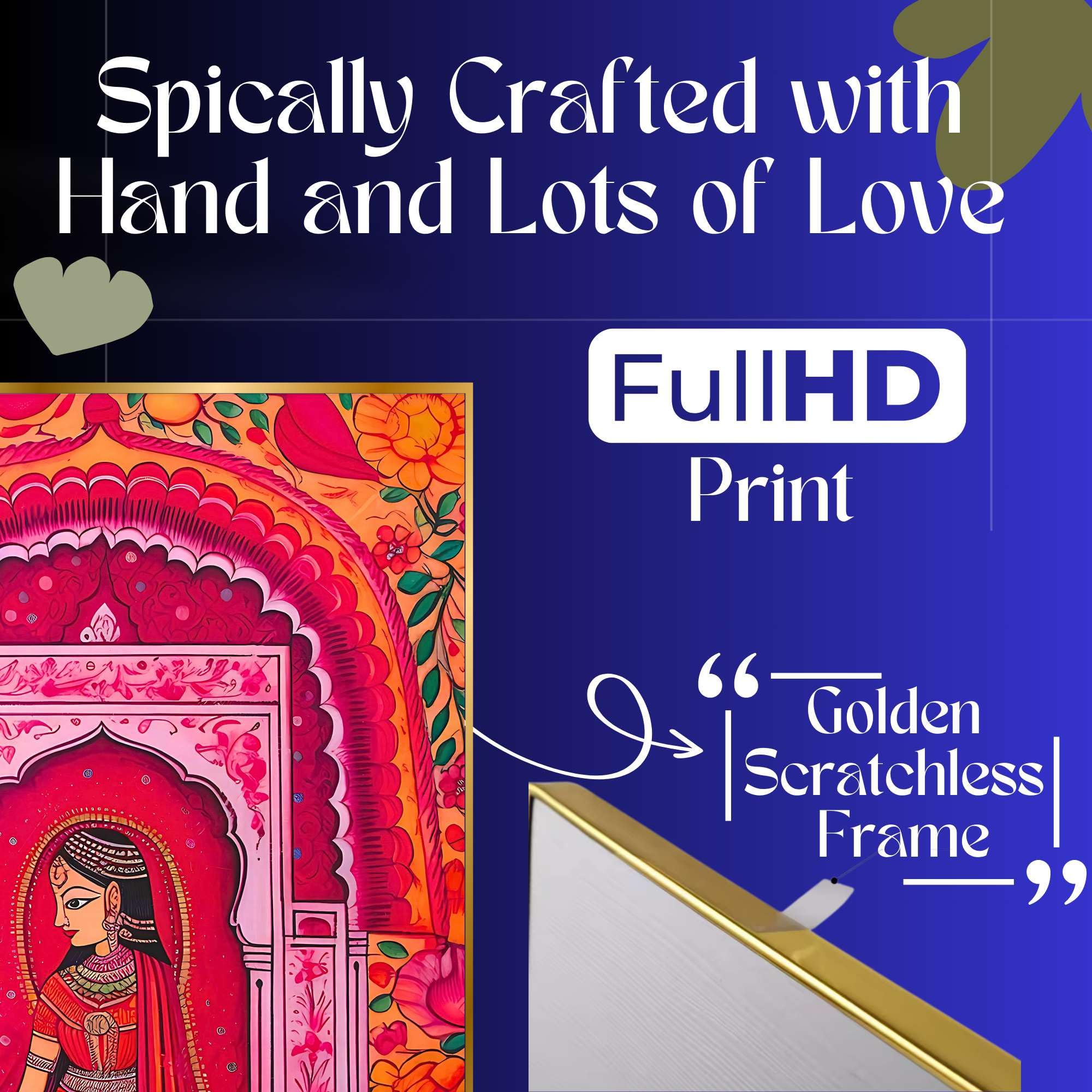 Set of Four Wall Paintings for Wall Decoration Golden Framed Wall Paintings for Living Room & Bedroom Wall Art for Home Decoration & Office Wall Décor (BLACKLUXE CRAFTS) - BLACKLUXECRAFTS