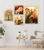 Peacock & Floral Wall Art Set – Traditional Indian Nature-Inspired Canvas Paintings | Elegant Home Decor for Living Room, Bedroom & Office | Handmade in India ( 36X24 Inches ) (BLACKLUXE CRAFTS) - BLACKLUXECRAFTS