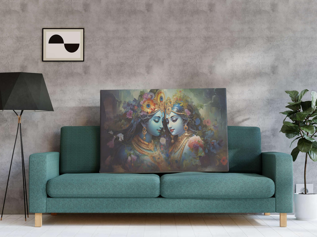 BLACKLUXE LIFESTYLE LTD Radha Krishna Paintings For Wall Decoration With Frame Canvas Painting For Living Room Bedroom Home Office & Hotels - BLACKLUXECRAFTS