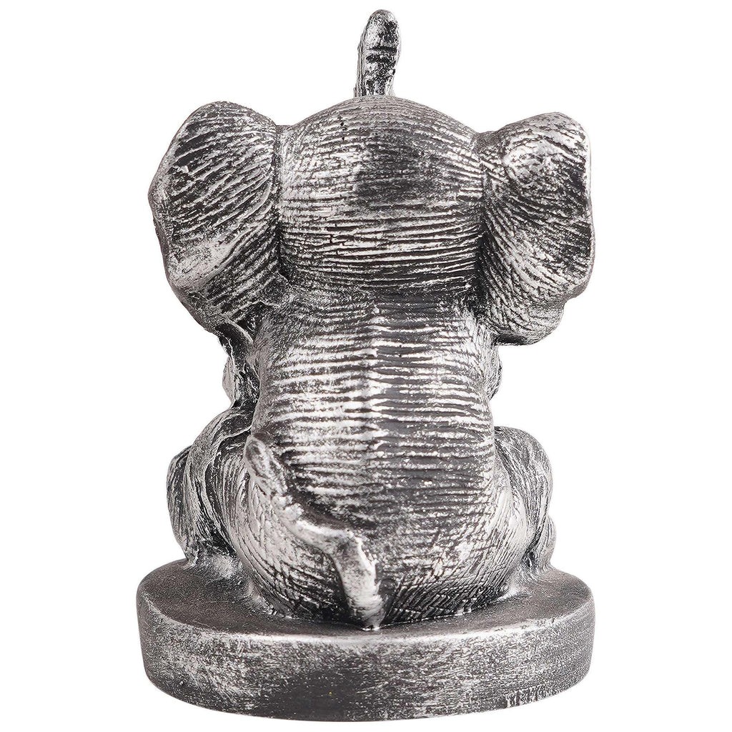 Silver Elephant Drummer Figurine – Handcrafted Resin Elephant Playing Drum Statue for Home Décor & Spiritual Gift (BLACKLUXE CRAFTS) - BLACKLUXECRAFTS